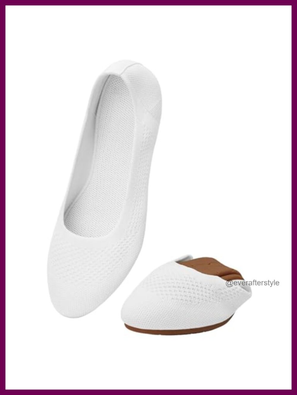Women's Ballet Flats Slip On Knit Soft Round Toe Lightweight Walking Dress Shoes